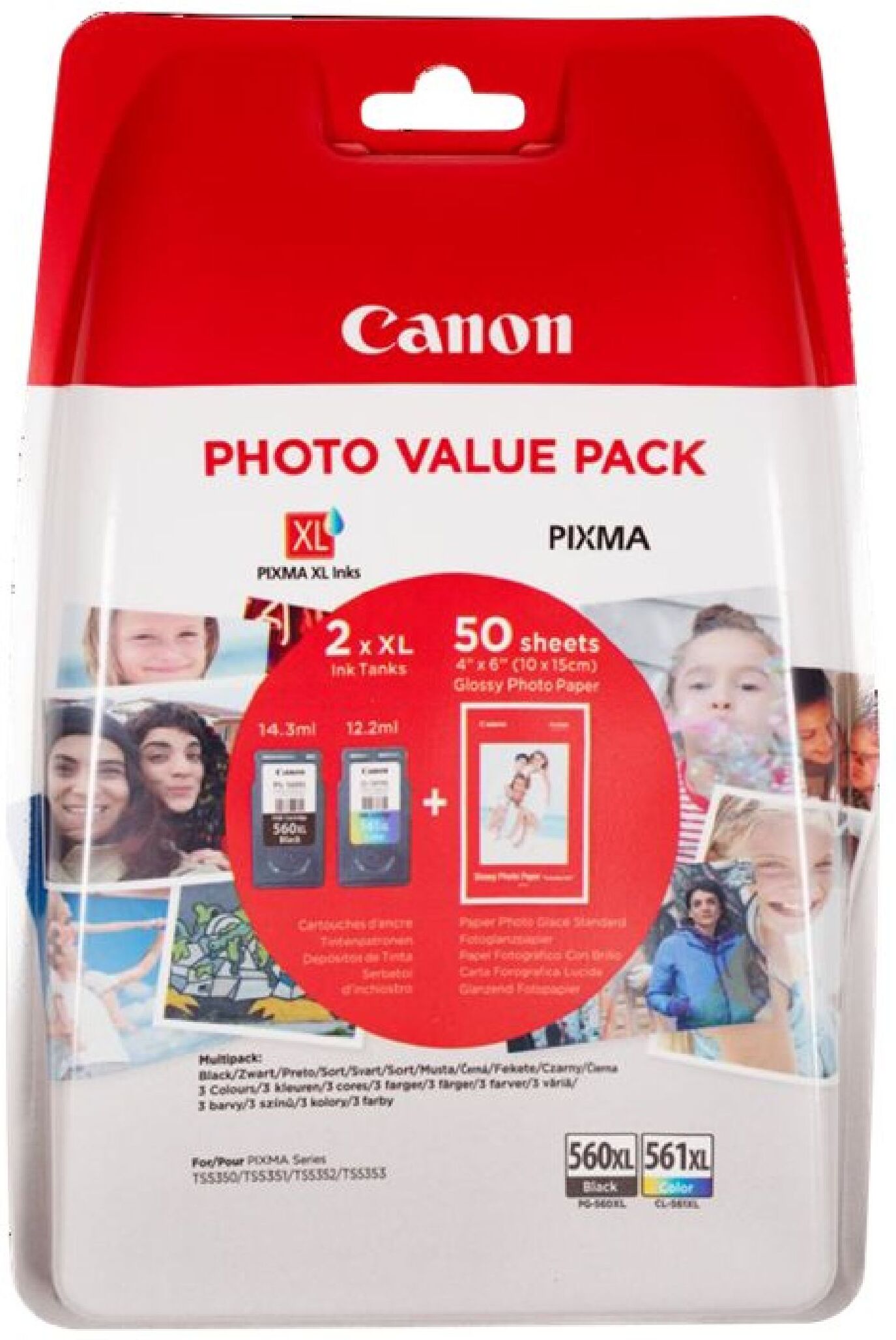 Canon Original Canon Pixma TS 7400 Series (3712C004 / PG-560XL CL-561XL) Druckerpatrone Schwarz,Color (Cyan,Magenta,Gelb)