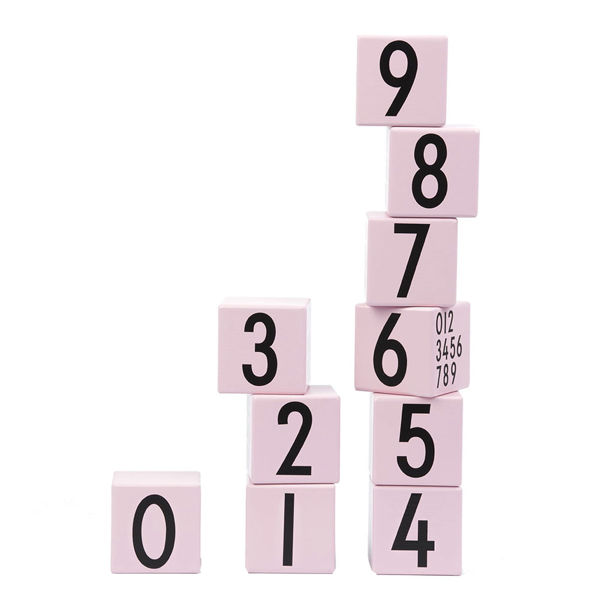 Design Letters - AJ Wooden Number Cubes (10er-Set), pink