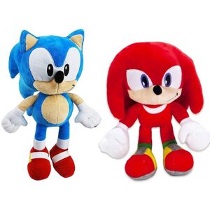 2-Pack Sonic The Hedgehog & Knuckles Plysdyr Legetøj Plush Soft 30cm