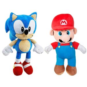 2-Pack Sonic The Hedgehog & Super Mario Plysdyr Legetøj Plush Soft 30cm