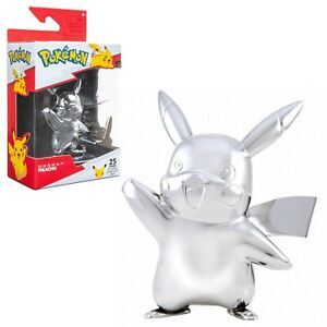 Pokemon 25th Anniversary Celebration Silver Pikachu Figure