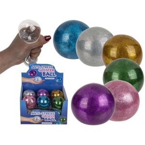 Out of the Blue 3-Pak Stress Squeeze Glitter Boll Fidget Toy stresskugle 7cm