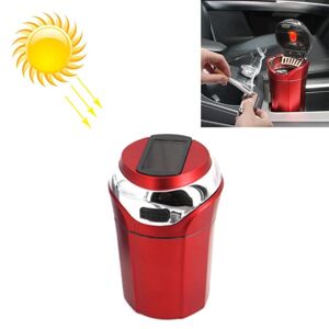 My Store N12E Car Creative Ashtray Solar Power With Light And Cover With Cigarette Liighter (Red)