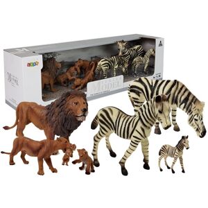 Lean Toys Sæt med figurer Dyr Safari Zebraer Løve Løvinde Løveunger
