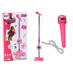 Lean Toys Mikrofon med stativ til børn, Justerbar, Pink