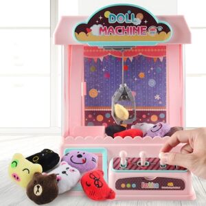 High Discount Børn Household Claw Machine Legetøj Electric Light Music Clip Doll Fanging Game Machine (Pink)