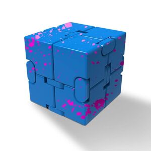 MTK Fidget Toy Infinite Cube Stressaflastende Flip-blok - Blå-Rose
