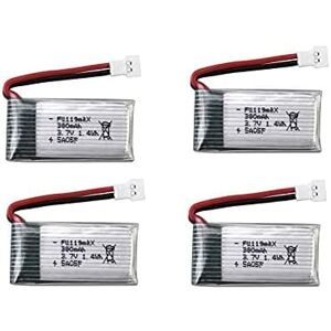 Hubsan 4 stykker genopladeligt 3.7v 380mAh X4 H107c H107D H107L, Syma X11 X11C, HS170 HS170C - Tilbehør til fjernbetjening legetøj Lipo batteri