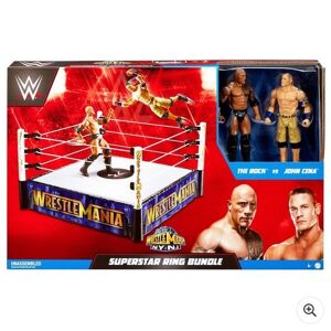Mattel WWE WrestleMania The Rock vs John Cena Superstar Ring Bundle