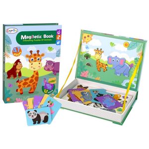 Lean Toys Magnetic Jigsaw Book Dyr Puslespil Krokodilleabe