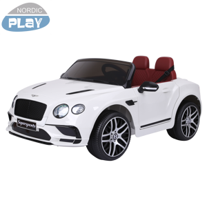 Elbil Bentley 2 personers, 2x12V, hvid, EVA hjul NORDIC PLAY Speed
