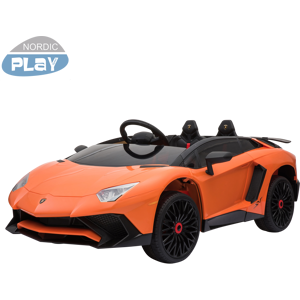 Elbil Lamborghini Aventador, NORDIC PLAY Speed 12V, Orange - 805-684