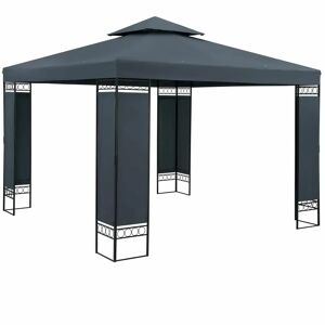 Deuba Pavillon Havetelt Havepavillon Lorca 3x3m Metal Vandafvisende Luksus, Farve: Antracit