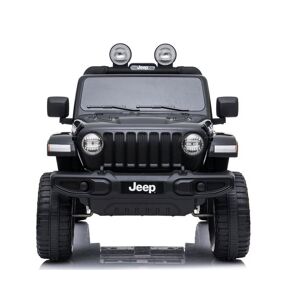 hjemmeudstyr Jeep Wrangler Rubicon - Sort 4 X 12v Motor, Lædersæde Og Gummihjul