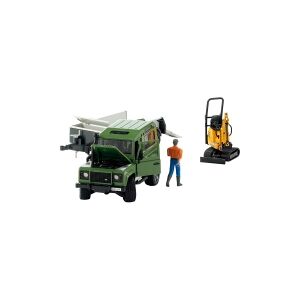 BRUDER Professional series - Land Rover Defender With Trailer, Cat And Man