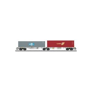 Märklin Type Sggrss 80 Double Container Transport Car, HO (1:87), 15 År, Grå, 1 stk