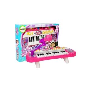 Lean Cars Lean Sport Keyboard Pianinko 24 tangenter USB Mikrofon Lyserød