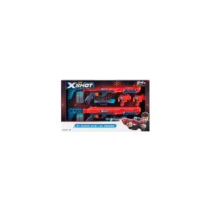 XSHOT X-Shot Excel Double Hawk Eye and Double Micro Foam Dart Blaster Combo Pack (24 Darts)