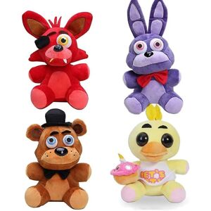 brand Foxy The Pirate + Nightmare Bonnie + Freddy Fazbear + Chica Set Five Nights At Freddy's Plyssæt Fnaf Plys Fnaf Toys Sist 4