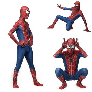 Raimi Spider Man Børn Voksne Jumpsuit Cosplay Kostume Kostume Festgave -1 Kids XL (140-150)