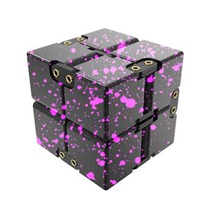 MTK Fidget Toy Infinite Cube Stressaflastningsflipblok - sort-rose Pink