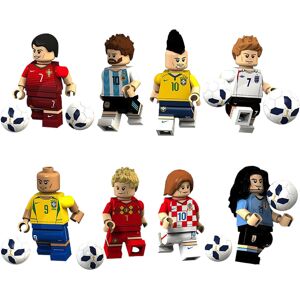 BLE 8 stk/sæt Super Star Minifigurer Legetøjsfodboldspillerbygning