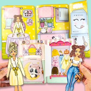 BLE Piger Quiet Book Legetøj Papir Doll Dress UP Game Book Børn DIY