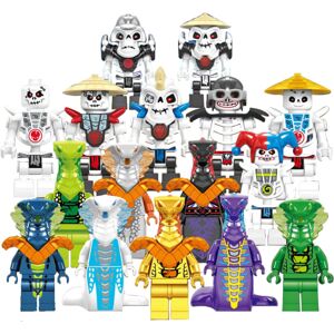 Jettbuying Sæt med 16 stk go Minifigurer Kai Jay Sensei Wu Master Building black one size