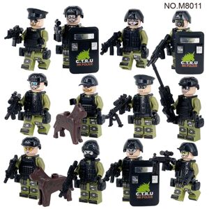 Mwin 12 antiterror specialstyrkor, urban polis dockor figurer leksaker
