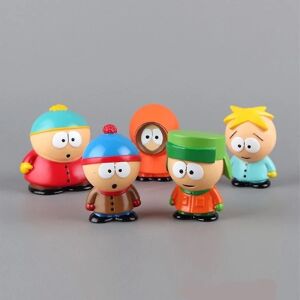 South Park tegneseriefigurer figurer legetøj Sæt med 5 stationære minifigurer bilpynt dekorationer Gennemsnitlig størrelse 2,4