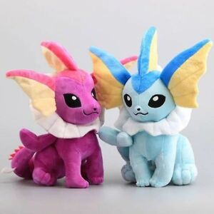 Siddende Vaporeon & Lilla Shiny Vaporeon Plys Legetøj Fyldt Dukke 13'' Purple Shiny Vaporeon