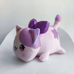 Meemeows Food Aphmau Kattedukke Fyldt Legetøj Plysdukker Munk ZX Bow-knot