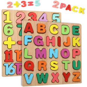 Træpuslespil til børn - 20-bit tal og 26-bit ABC-alfabet 1