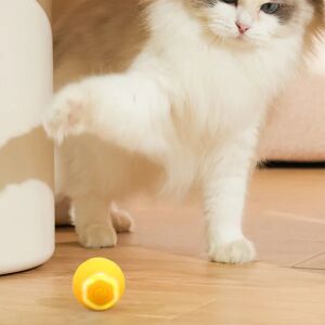 Tyngdekraft Intelligent Rolling Ball Interaktiv Pet Legetøj Bold Selvkørende kattebold til killing Hund leger Gul Neutral engelsk emballage