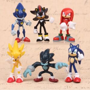 Sonic The Hedgehog Figurer 6 stk Sæt Pvc Action Characters Legetøj