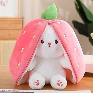 DAO Jordbærkanin forvandlet til lille kanin Frugtdukke Plyslegetøj Gulerod Kanin Plysdukke Pige Børnefødselsdagsgave [DB] Strawberry Rabbit 25cm