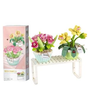 Toyz Land Mini Bygge Klodse Blomster Gør det selv Plante Buketter Potte Planter Modeller Samlet Legetøj