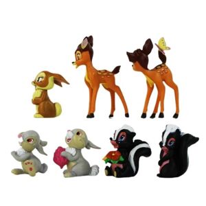 Toyz Land 7 stykker Bambi Hjorte Figur Legetøj Thumper Kanin Blomst Egern Frøken Kanin Sommerfugl Dyr Model Dukker