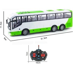 Børnelegetøj Rc Bil Fjernbetjening Skolebus Med Lys Tour Bus Radiostyret Elbil Til Børn Legetøj Gave Robotlegetøj green