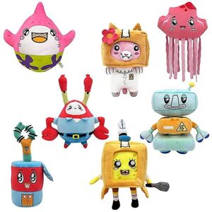 Langy Box Plys Legetøj Karton Figur Marine Series Fox Cyborg Doll SpongeBob SquarePants