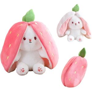 Xishao Bunny Plys Sød Strawberry Bunny Udstoppet dyr, Lop Eared Kanin Plys med Strawberry Outfit Kostume, 13,7