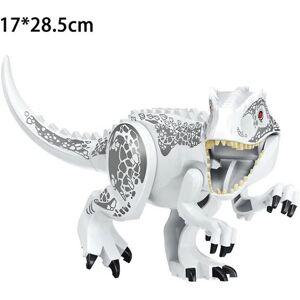 LEIGELE Dinosaur byggeklods legetøj,tyrannosaurus Dinosaur Modulært byggelegetøj Jurassic Legetøj T-rex Raptor figur Gave til børn i alderen 3-12 år White