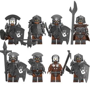 LEIGELE 8 stk Ringenes Herre Series Minifigurer Byggeklodssæt, Soldiers Warrior Mini Action Figurer Legetøj til børn[GL]