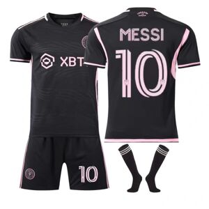 Major League Soccer Messi nr. 10 Miami International trøje Hjemme Ude Fodboldtrøje til voksne børn Sæt bedste bedste udebane- Perfet Away Kids 18(100-110cm)