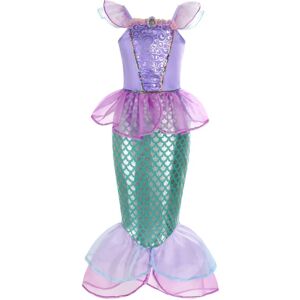 Halloween Havfrue Børn Kjole Havfrue Prinsesse Kjole Ariel Pige Kjole-lilla Purple 120cm