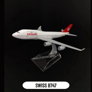 Skala 1:400 Metal Fly Replica Dhl Boeing 757 Airplane Diecast Model Fly Home Office Miniaturelegetøj til børn - Perfet 106.Swiss B747