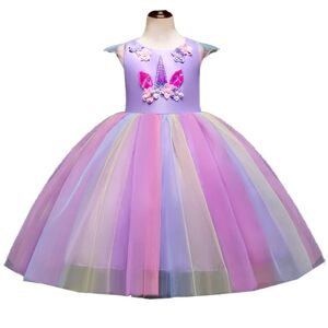 Børn Unicorn Kjoler Prinsesse Kjole Til Piger Kjole Unicorn - Perfet purple 150cm