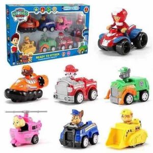 Paw Patrol Rescue Dog Squad Toy Car 7 karakterer og 7 køretøjer