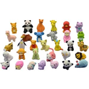 Animal Topper Erasers, 35 Pack, Pencil Erasers Toppers til børn, Cap Eraser