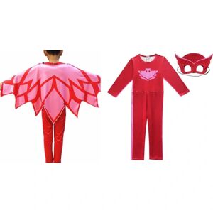 PJ Masks Pyjamasheltene Unisex børn - heldragt + øjenmaske Red 120 cm